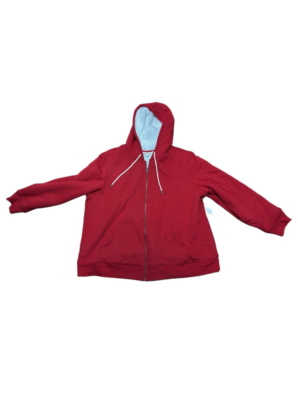 NWT Style & Co Women's Sherpa Lined Zip-Up Hoodie in Red size 2X